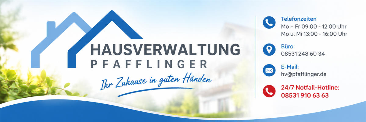 Logo Pfafflinger Hausverwaltung mit Infos 